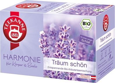Teekanne Harmonie Bio Träum schön, entspannende Kräuterteemischung, Teebeutel im