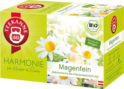 Teekanne Harmonie Bio Magenfein, bekömmliche Kräuterteemischung, Teebeutel im Ku