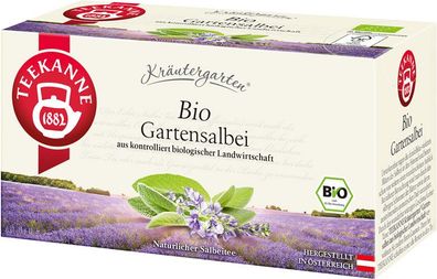 Teekanne Kräutergarten Bio Gartensalbei, Teebeutel im Kuvert