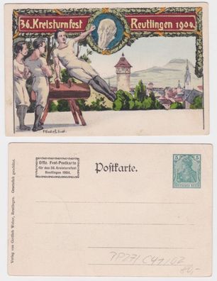 13327 DR Ganzsachen Postkarte PP27/ C41/2 36. Kreisturnfest Reutlingen 1904