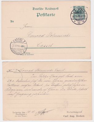 15473 DR Ganzsachen Postkarte P20 Zudruck Carl Aug. Becker Leipzig 1896