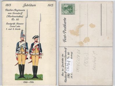 17470 DR Ganzsachen Postkarte PP27/ C229/3 Füsilier Regiment von Gersdorff Nr.80