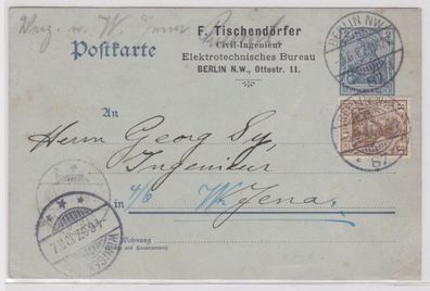 18079 DR Ganzsachen Postkarte P63 Zudruck F. Tischendörfer Civil-Ingenieur Berlin