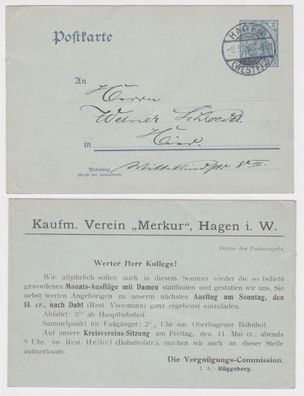 31618 DR Ganzsachen Postkarte P63Y Kaufmännischer Verein 'Merkur' Hagen i. W.