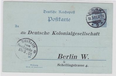 56791 DR Ganzsachen Postkarte P63Y Zudruck Deutsche Kolonialgesellschaft Berlin