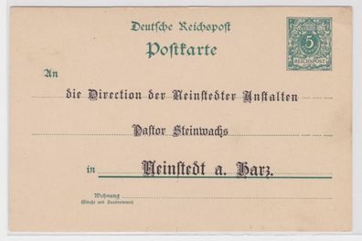 57956 DR Ganzsachen Postkarte P20 Zudruck Direction der Reinstedter Anstalten
