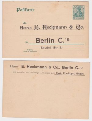 77687 DR Ganzsachen Postkarte P50 Zudruck E. Heckmann & Co. Berlin