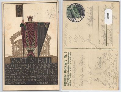 90031 DR Ganzsachen Postkarte PP27/ C173/1 Frankfurt a.M. Männergesangverein 1913