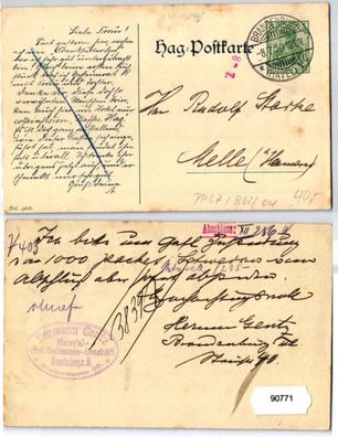 90771 Privat Ganzsachen Hag-Postkarte PP27/ B62 Liebe Frau... Gruß dein A 1910