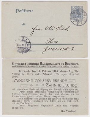 91994 Ganzsachen Postkarte P63 Zudruck Verein. ehem. Realgymnasiasten Nordhausen