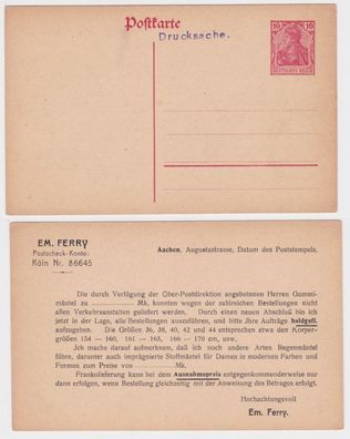 92540 DR Ganzsachen Postkarte P110 Zudruck Em. Ferry Regenmäntel Aachen