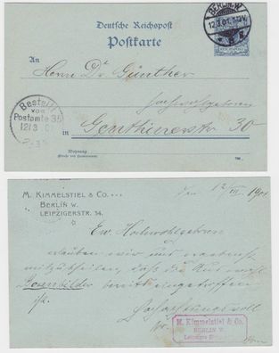 94544 Ganzsachen Postkarte P40 Zudruck M. Kimmelstiel & Co. Berlin 1901