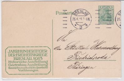 95951 DR Ganzsachen Postkarte P94I/2 Breslau Jahrhundertfeier 1913
