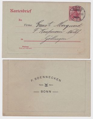 96136 Privat Ganzsachen Kartenbrief K12 F. Soennecken Fabrik-Marke Bonn 1912