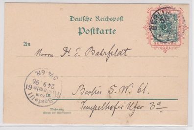 96472 Ganzsachen Postkarte PP9/ C21 Bestellt vom Postamte 61 Berlin 1896