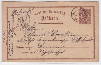 96567 DR Ganzsachen Postkarte P1 Pausa 1874
