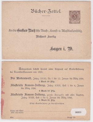 96853 Ganzsachen Postkarte PP8/ B13 Bücher-Zettel Butz'sche Buchhnadlung Hagen