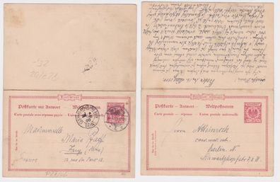97193 Ganzsachen Postkarte P27 Berlin nach Issy ies Moulineaux Frankreich 1900