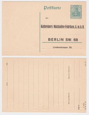 97820 DR Ganzsachen Postkarte P90 Zudruck Kathreiners Malzkaffee-Fabrik Berlin