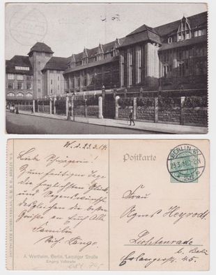 72478 DR Ganzsachen Postkarte PP27/ F7/08 Berlin Kaufhaus A. Wertheim 1914