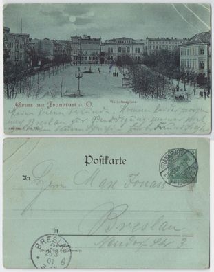 96240 DR Ganzsachen Postkarte PP15 nicht erf. Gruß aus Frankfurt an der Oder 1901