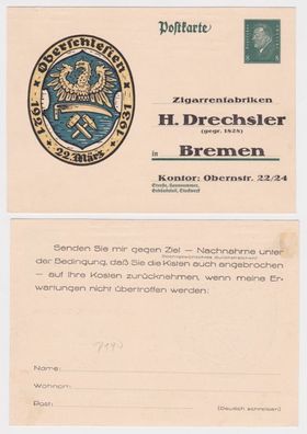97141 Ganzsachen Postkarte P190 Zigarrenfabrik H. Drechsler Bremen 1931