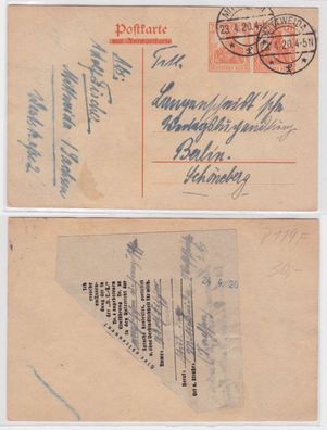 97433 Ganzsachen Postkarte P119F Langenscheidt'sche Verlagsbuchhandlung Berlin