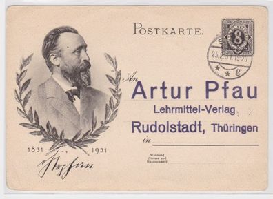 97633 DR Ganzsachen Postkarte Portrait Dr. Heinrich von Stephan Rudolstadt 1931