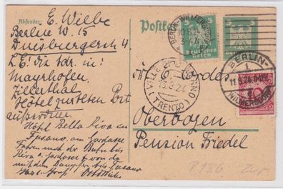 97661 Ganzsachen Postkarte P156 Berlin - Oberbozen Ville di Bolzano Italien 1924