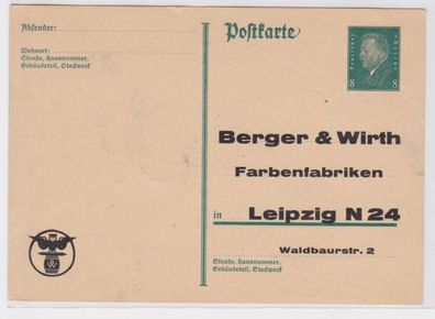 97868 Ganzsachen Postkarte P181 Zudruck Berger & Wirth Farbenfabriken Leipzig