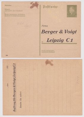 97886 DR Ganzsachen Postkarte P199 Zudruck Auftrag Berger & Voigt Leipzig