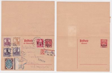 97922 Ganzsachen Postkarte P127 Ambach nach München 1920
