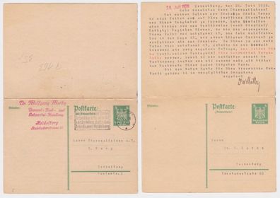 97936 DR Ganzsachen Postkarte P163 Dr. Wolfgang Mathy Lehrmittel Heidelberg 1928