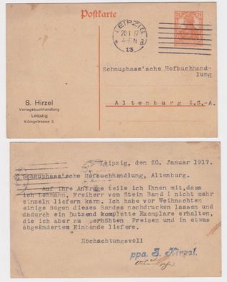 97965 DR Ganzsachen Postkarte P110 Zudruck S. Hirzel Verlagsbuchhandlung Leipzig