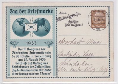 96291 DR Ganzsachen Postkarte PP122/ C35 Tag der Briefmarke Berlin 1937