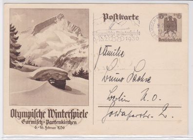 96435 Ganzsachen Postkarte P257 Olympische Winterspiele Garmisch-Partenkirchen