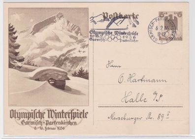 96437 Ganzsachen Postkarte P257 Olympische Winterspiele Garmisch-Partenkirchen