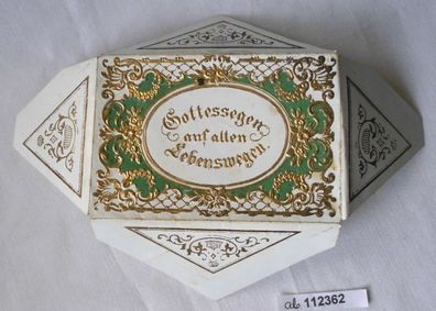 hübscher Taufbrief mit goldgeprägtem Umschlag 1868 (112362)