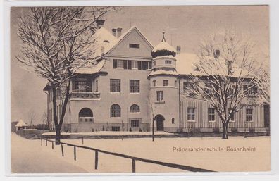 67191 Ak Rosenheim Präparantenschule Winteransicht 1916