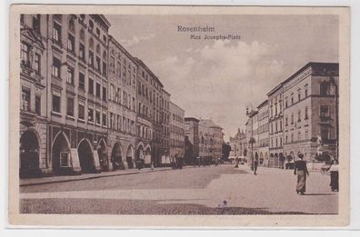 71661 AK Rosenheim - Max Joseph-Platz mit Nepomukbrunnen 1925