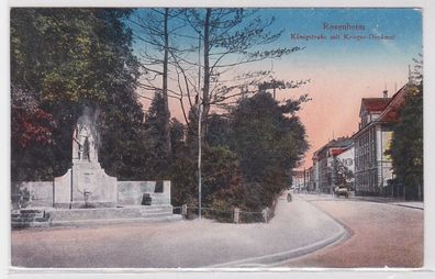 72280 Feldpost Ak Rosenheim Königstraße mit Kriegerdenkmal 1919