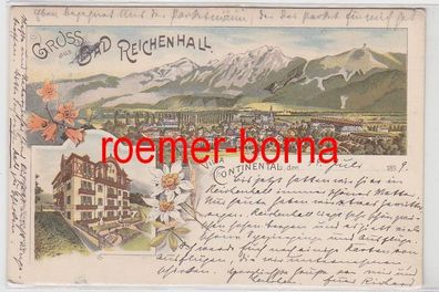 75696 Ak Lithographie Gruß aus Bad Reichenhall Villa Continental 1899