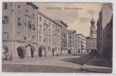 75897 AK Rosenheim - Heilig-Geiststrasse, Straßenansicht mit Kirche 1915