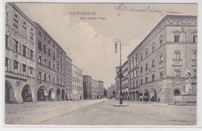 77775 AK Rosenheim - Max-Joseph-Platz mit Nepomukbrunnen 1910
