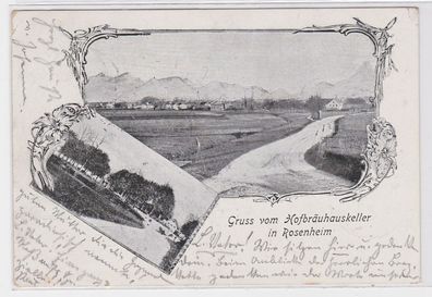 78387 AK Gruss vom Hofbräuhauskeller in Rosenheim - Totalansicht 1905