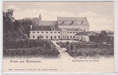 79422 AK Gruss aus Rosenheim - Kapuzinerkloster mit Kirche und Park