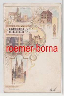 81841 Ak Lithographie Gruss aus Nürnberg Stadtansichten 1902