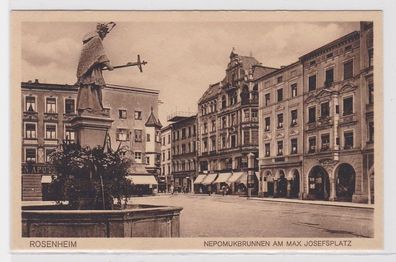 82005 AK Rosenheim - Nepomukbrunnen am Max Josefsplatz 1918