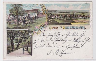 82588 Ak Lithographie Gruß aus Bubenreuth Malters Gartenrestaurant 1899