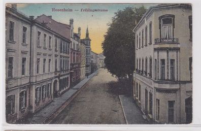 82619 AK Rosenheim - Frühlingsstrasse mit Geschäft von Herrn Löw 1924
